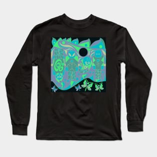 brick lego alien pattern ecopop Long Sleeve T-Shirt